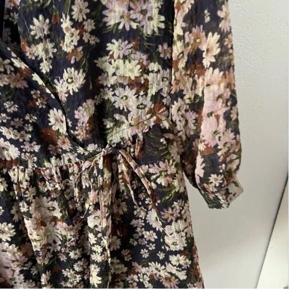 Madewell Drawstring Faux-Wrap Mini Dress in Daisy Reverie - Picture 6 of 8